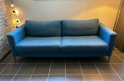 Sofa, bomuld, 3 pers. , IKEA, IKEA Karlstad sofa i en flot blå farve. Betrækket kan afmonteres og va