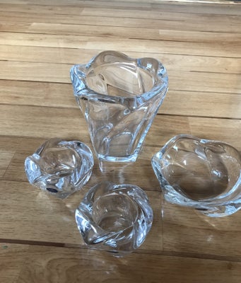 Glas, Vase, skål og 2 stager, , Holmegaard Galaxy, Flot Krystal sæt fra Holmegård af serien Galaxy.
