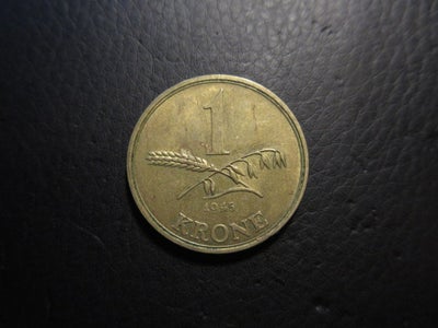 Danmark, mønter, 1 krone 1945 i flot kvalitet med rest af møntskær - se billeder

Fast pris, ingen b