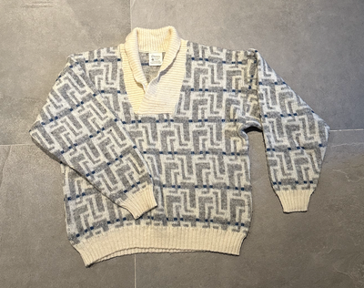 Sweater, Drifa, str. M,  Hvid og grå,  Uld,  God men brugt, Original islandsk sweater fra Drifa med 