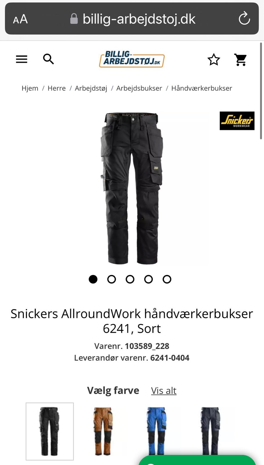 SNICKERS - ALLROUND WORK 6241 – dba.dk – Køb og af og Brugt