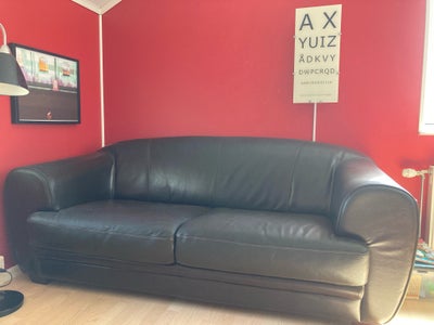 Sofa, læder, 2 pers. , “Chesterfield” like, Længde 198 cm, bredde 90 cm, højde ryg 90 cm, højde sæde