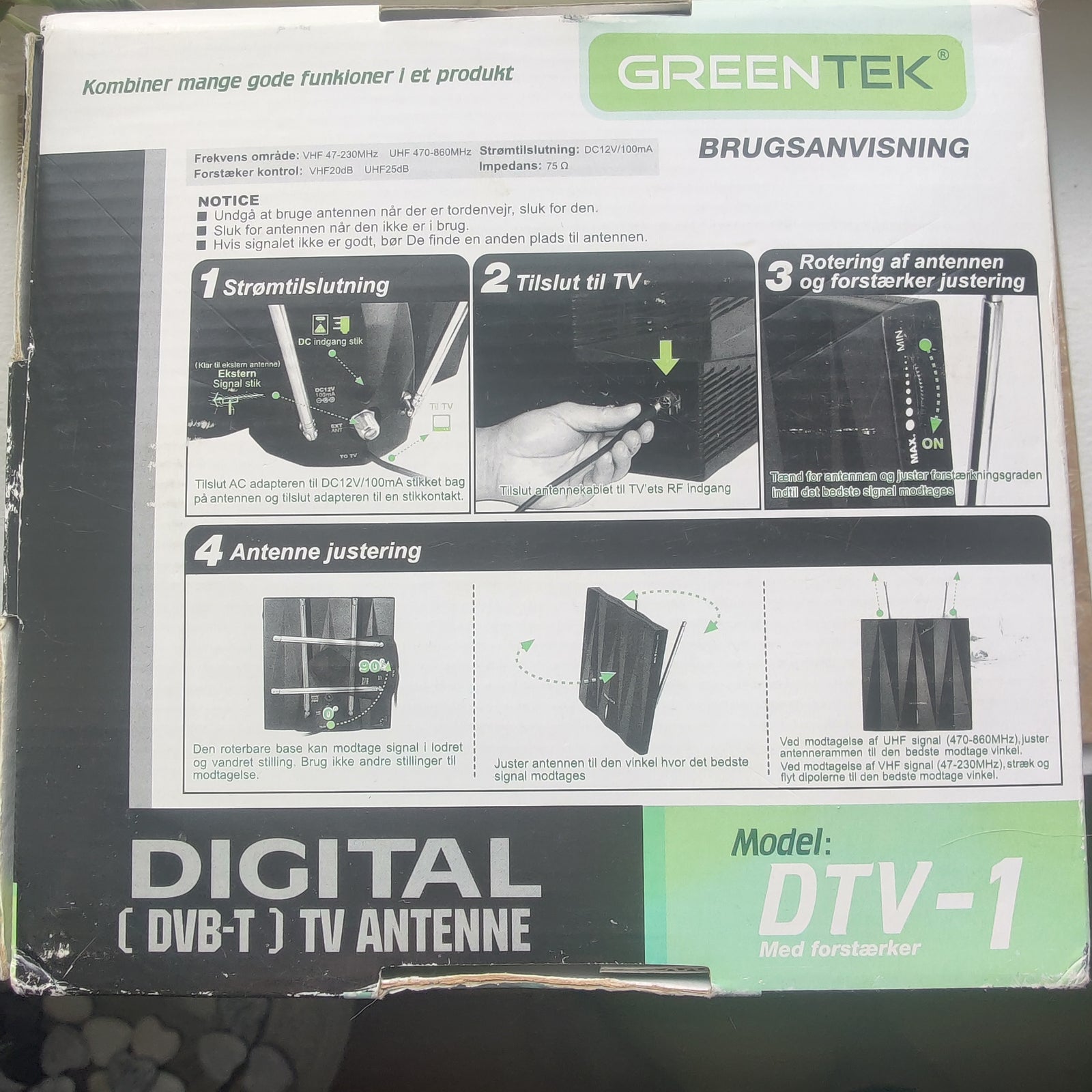 Digital antenne, GreenTek, DTV-1