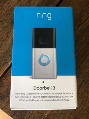 Døralarm, Ring Doorbell 3, Videoovervågning, ringeklokke og camera. Nypris 1100. Sælges ubrugt - spr