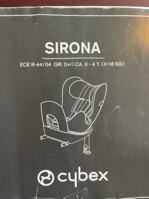 Autostol, op til 18 kg , Cybex Sirona, 360 Autostol sælges, da vores bil er for lille.
Den er nyreng