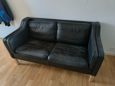 Sofa, læder, 2 pers., Brug læder sofa 

150 cm i længden
78 cm i dybden 

Kan hentes i Valby med ele