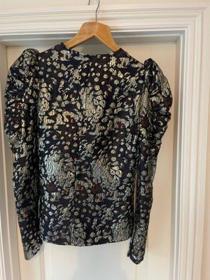 Bluse, By Malene Birger, str. 38, Midnight Blue, Brocade, Ubrugt