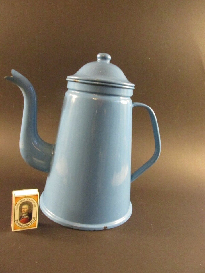 Emalje, Kaffe kande med låg. ca. 2,5-3 liter., Madam Blå.
