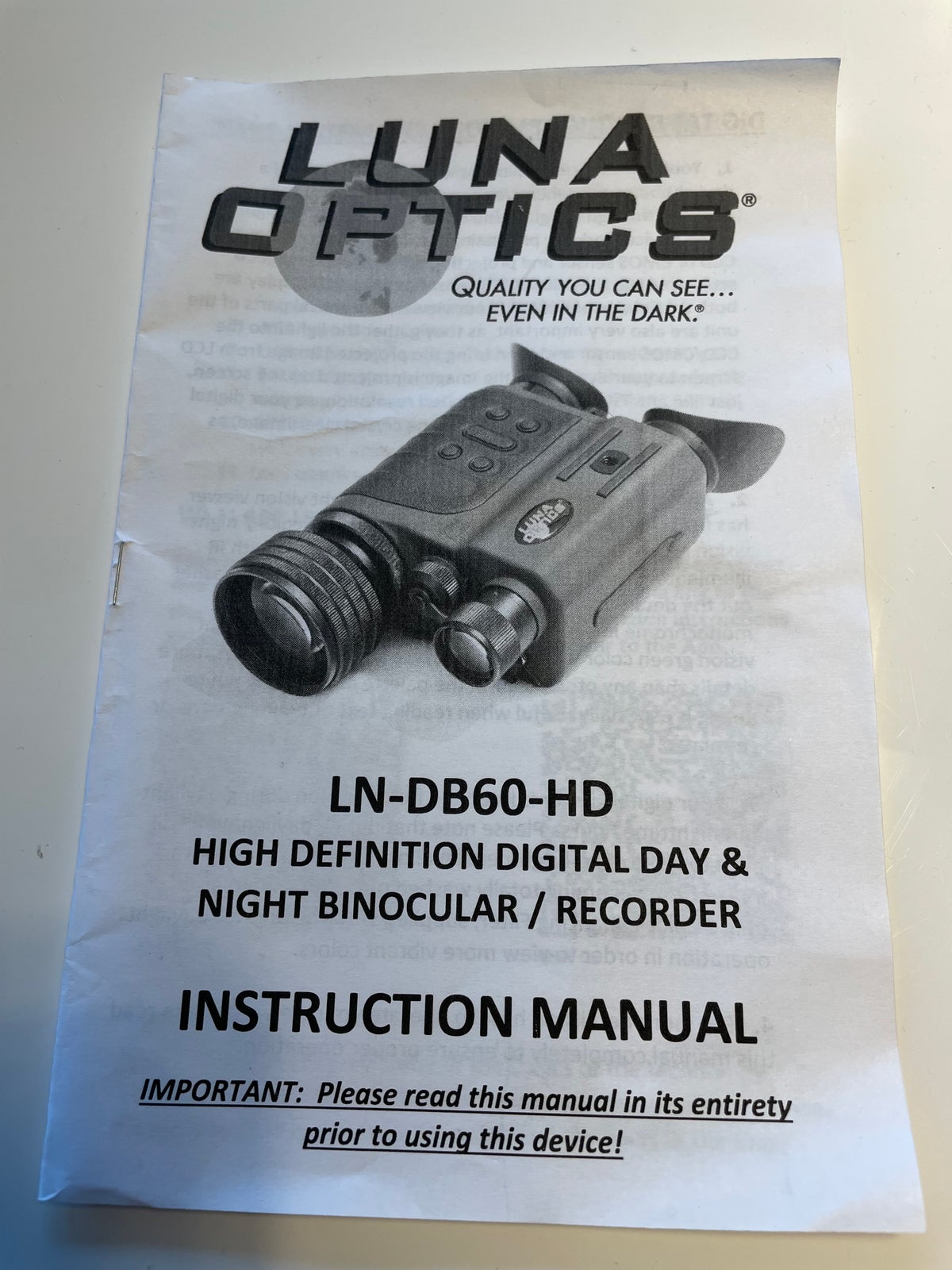 Natkikkert, Luna Optics, LN-DB60-HD
