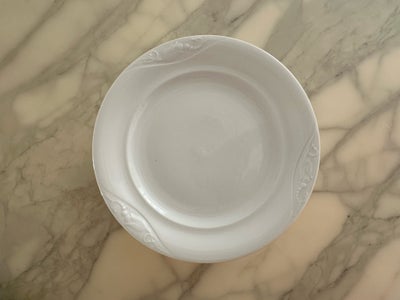 Porcelæn, Hvid Magnolia Royal Copenhagen tallerkener , Royal Copenhagen, 8 stk Hvid Magnolia, Royal 