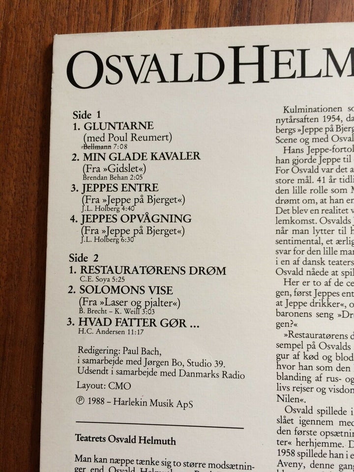 LP, Osvald Helmuth, Teatrets Osvald