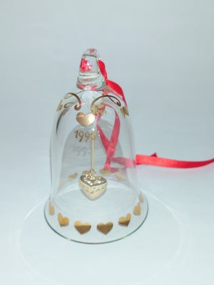 Golden Christmas, Flot glas klokke med hjerte motiv. Det er året klokke fra Royal Copenhagen 1993 og