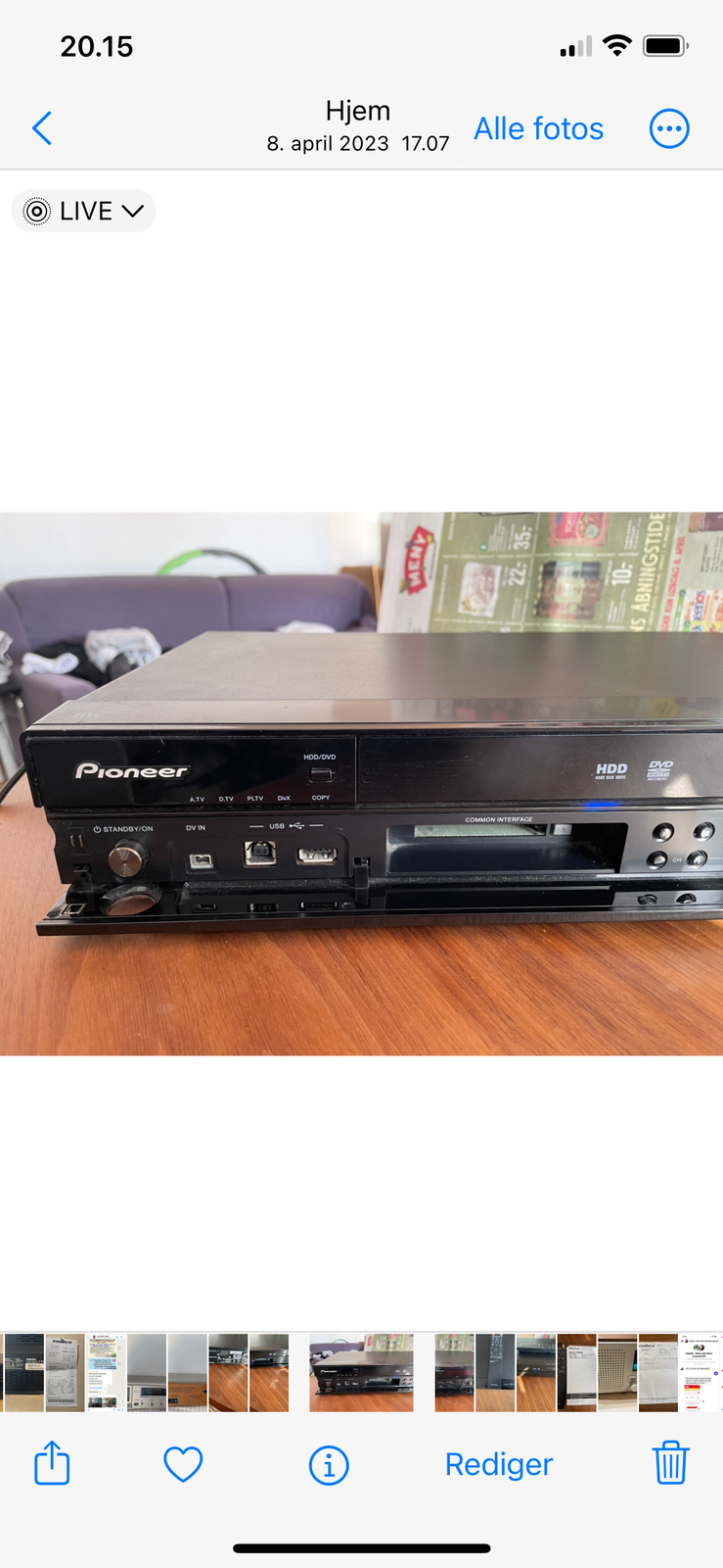 Pioneer, dvr lx 60d, Harddisk/dvd-optager