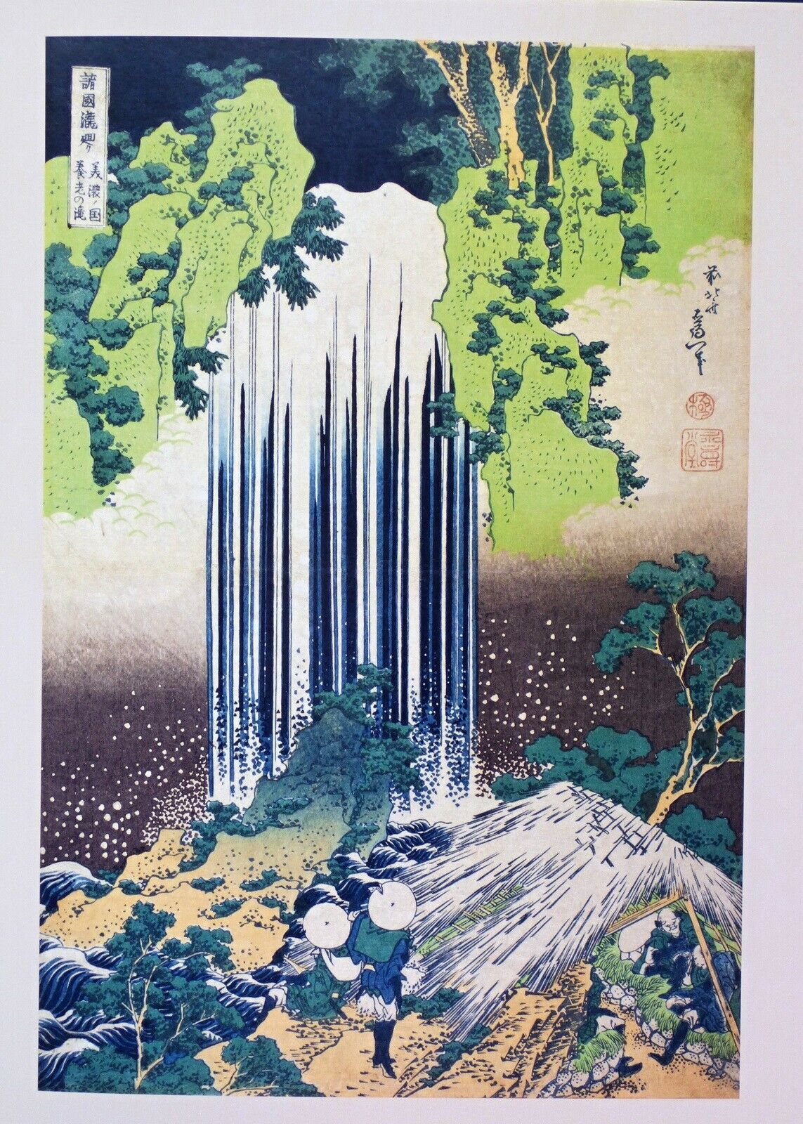 Royal familie samtale Skrivemaskine Plakat, Hokusai, motiv: To mænd beundrer Yoro vandfaldet – dba.dk – Køb og  Salg af Nyt og Brugt