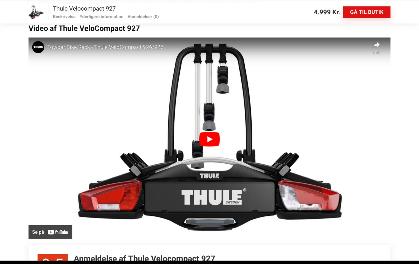 Thule Velocompact 927 + 1 Bike Adapter, Thule