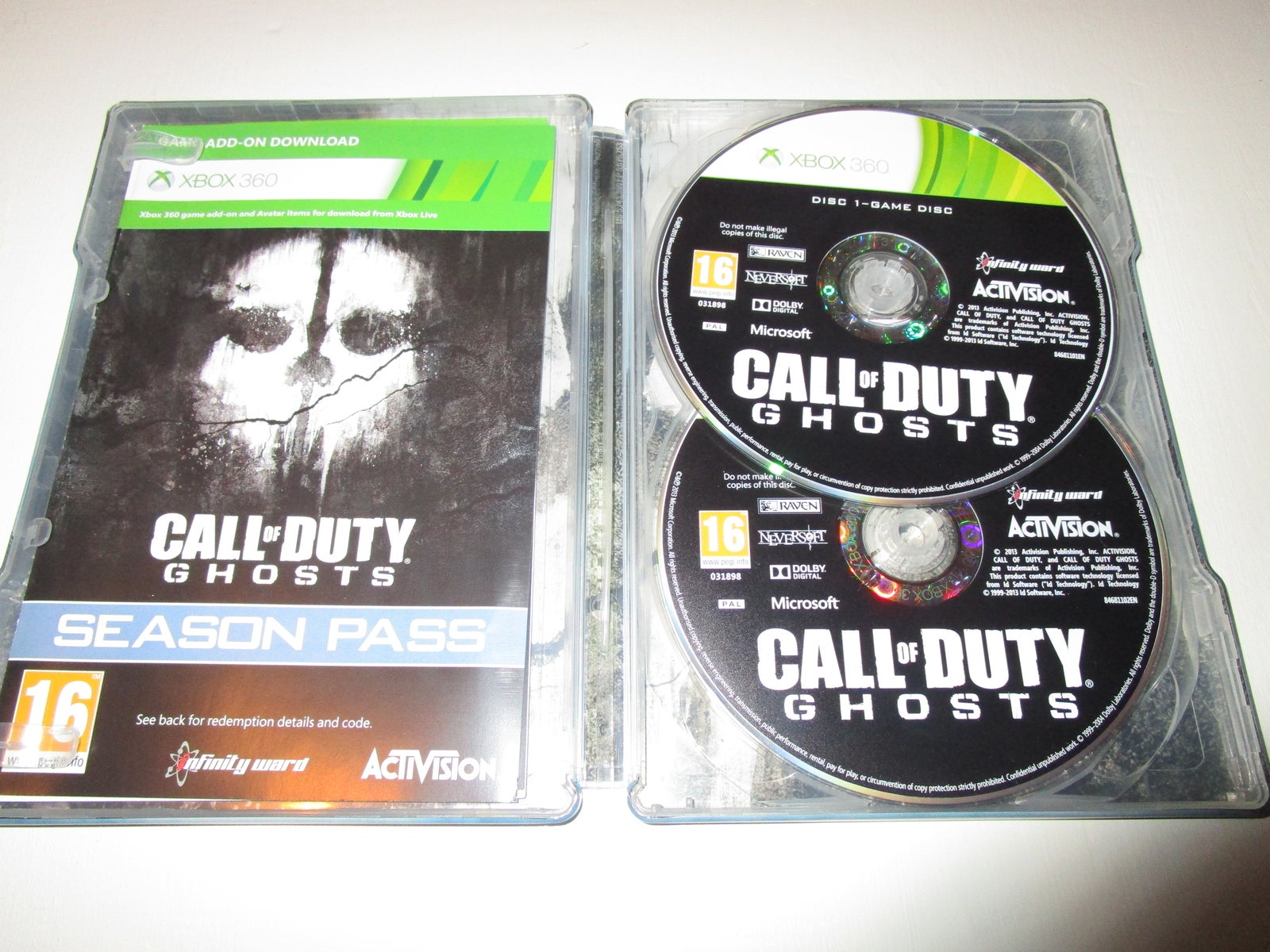 Call Of Duty Ghosts (2 Discs) Microsoft Xbox 360 Game Disc Only Free Ship