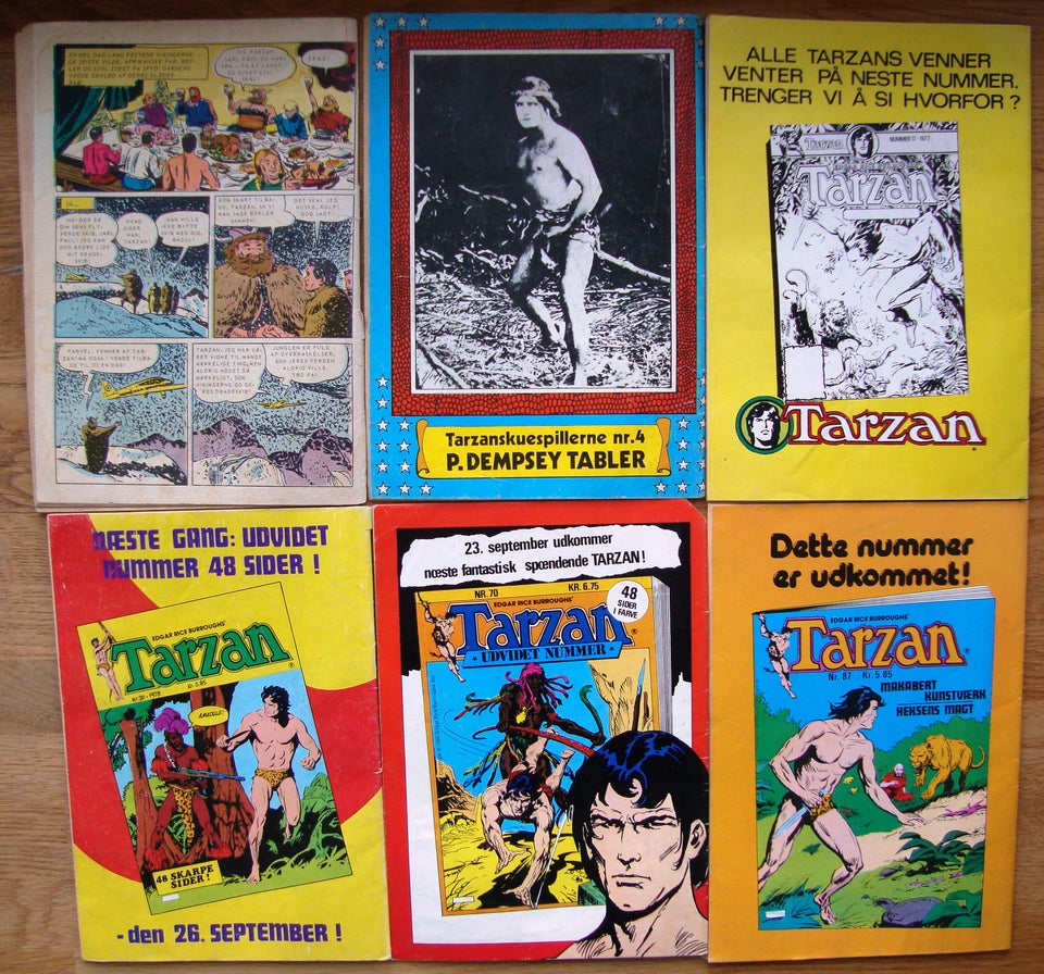 6 Tarzan blade sælges samlet for 6 kr, Tegneserie