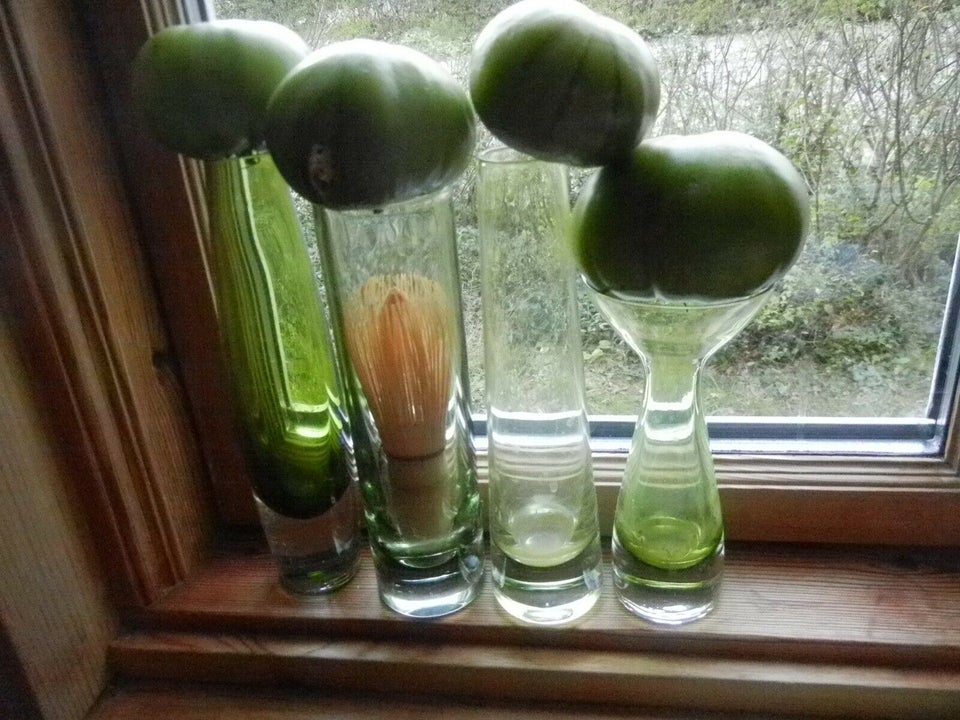 glasvase - rød - grøn - klart glas, Se alle billeder