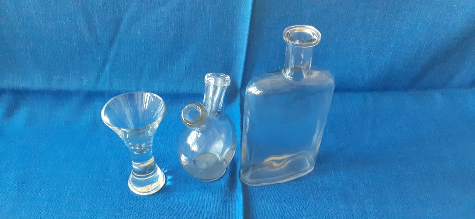 Glas, Lommelærke,dobbelt jagtflaske,timeglas., Cn,ikke