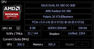 AMD RX580 Asus, 8 GB RAM, Perfekt