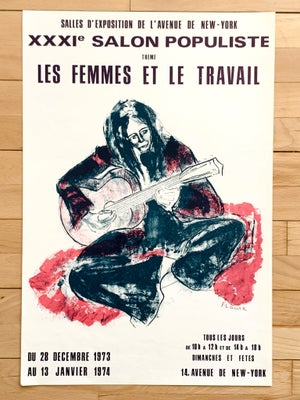 Sjælden vintage plakat, b: 41 h: 61, Sjælden vintage plakat til udstillingen “Les femmes et le trava