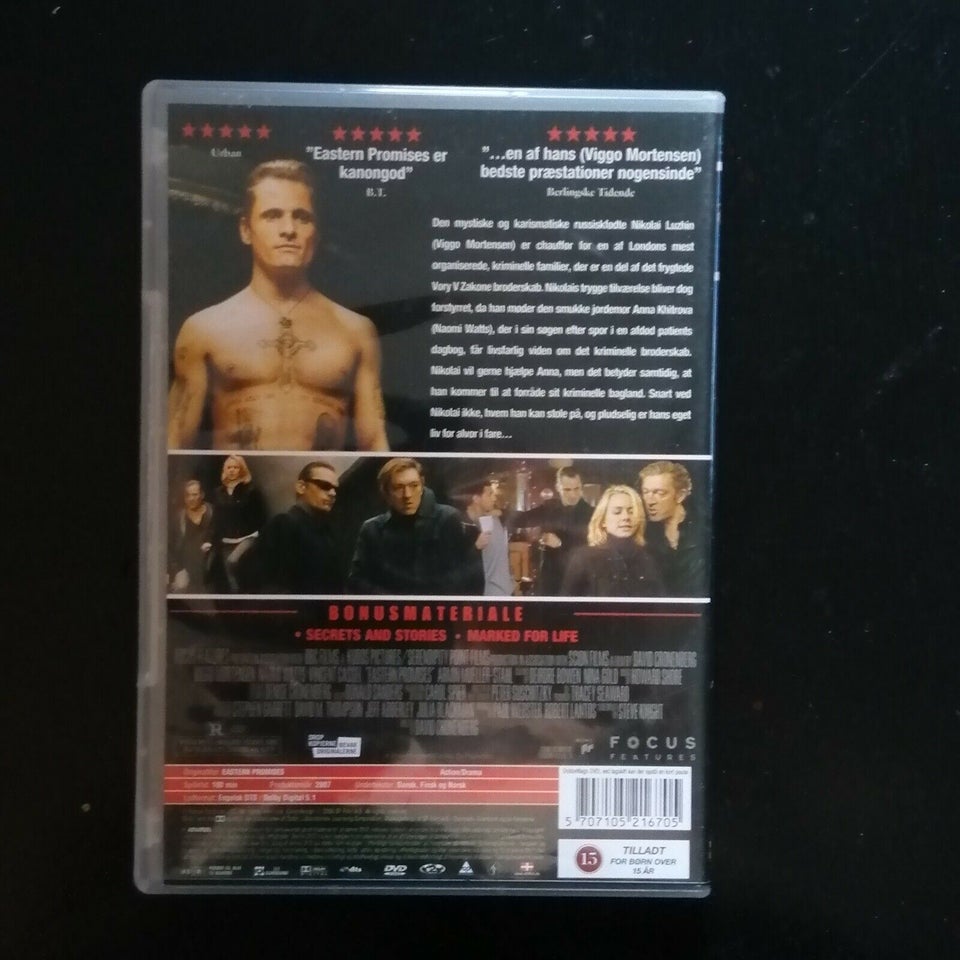 Eastern Promises, instruktør David Cronenberg, DVD