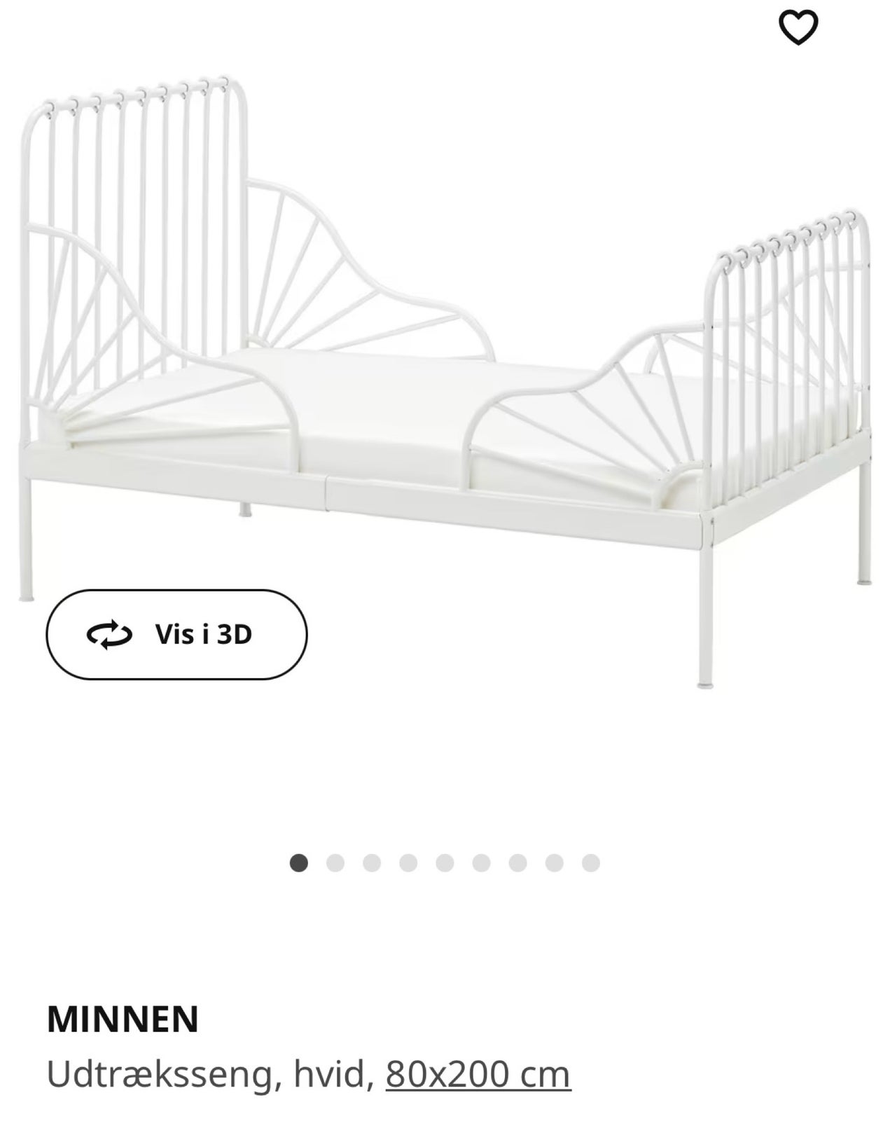 Halvhøj seng, Minnen udtræksseng fra Ikea i metal