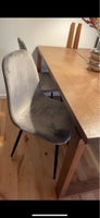 Spisebordsstol, Velour, grå
