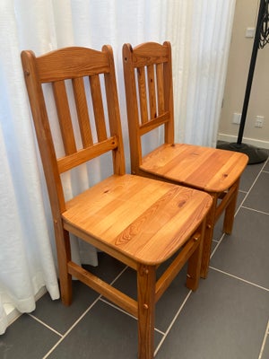 Spisebordsstol, Retro stol 80´erne fyrretræ 2 stk, 2 stk. fyrretræs stole SAMLET PRIS, b: 43, Sælger
