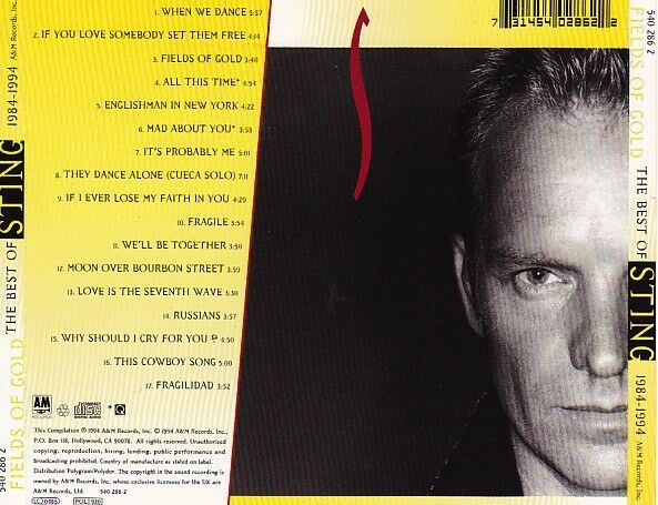 Sting: Fields Of Gold: The Best Of Sting 1984 - 1994, rock