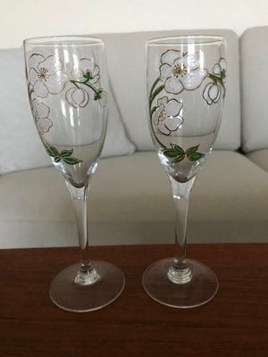 Glas, Champagneglas, Perrier-jouet., Smukke champagneglas med Japanske anemoner fra Perrier-Jouet Ch