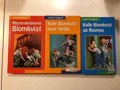 Kalle Blomkvist 1-3, komplet , Astrid Lindgren, Alle tre bøger. Almindelige brugsspor. Prisen er for