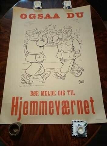 Original Hjemmeværnet plakat fra 1950'erne, Herluf