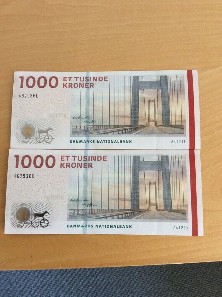 Danmark, sedler, 1000x2