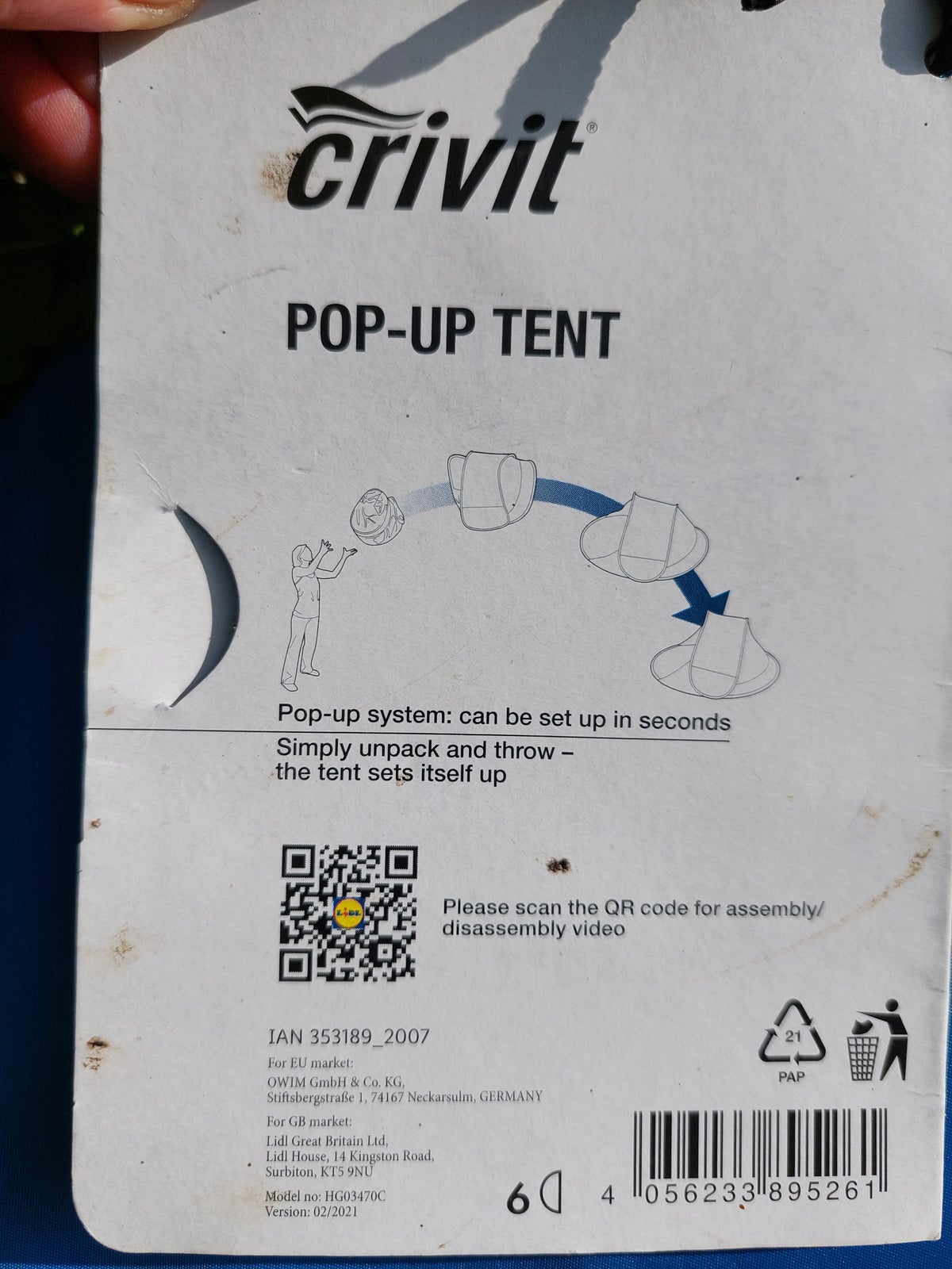 Pop up telt