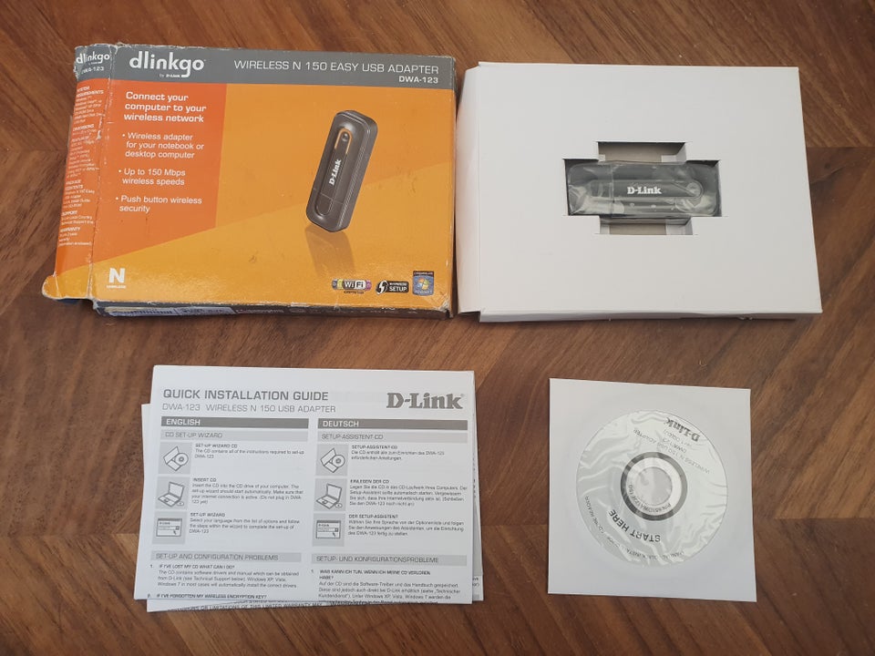 Adapter, wireless, Dlink DWA-123 WIRELESS N150 easy USB