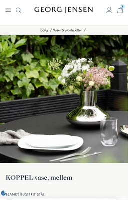 Vase Koppel mellem, Georg jensen Koppel, Super flot Hennig Koppel vase, helt ny i kasse, fået i gave