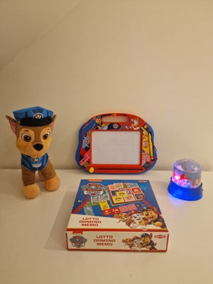 Andet legetøj, Samling med Paw Patrol legetøj, tegnetavle, stor bamse, natlampe der skifter farve sa