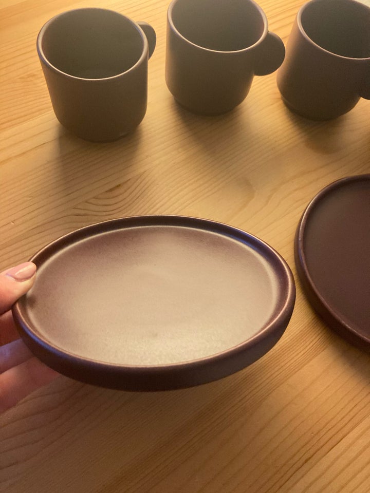 Keramik, 4x kaffe kop & 2x lille tallerken, H&M Home