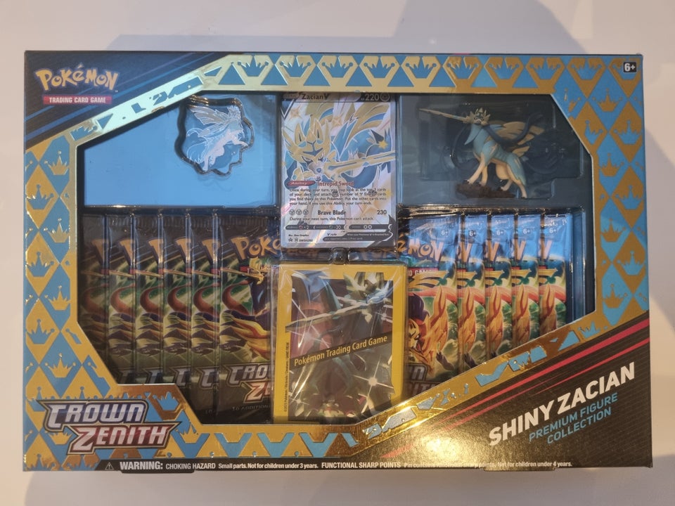 Pokemon Crown Zenith Shiny Zacian V Premium Figure Collection (11 Booster  Packs, Foil Promo Card, Figure, Pin, 65 Card Sleeves & More)