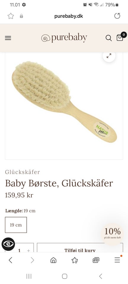 Badeudstyr, Træbørste - hårbørste, Glückskäfer