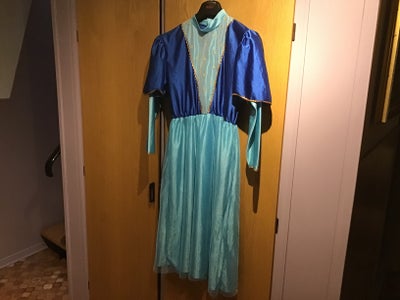 Udklædningstøj, Lang Lysegrøn Blå Kjole med Ærmer Pige Kostume, Andet, str. 140, Gaveide : Pigekostu