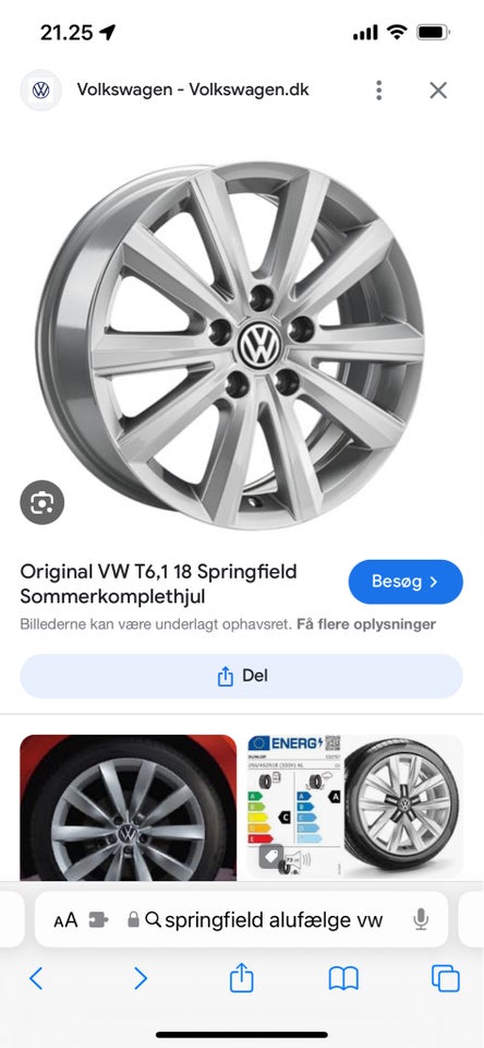 Alufælge, 18", VW