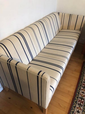 Sofa, stof, 3 pers., Gammel klassisk sofa - brugsskader og en rødvinsplet

Omkring 2,10m lang

SKAL 