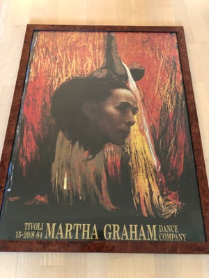 Original plakat 1984, Kurt Trampedach, motiv: Martha Graham, b: 62 h: 85, Meget velholdt Tivoli 15-2