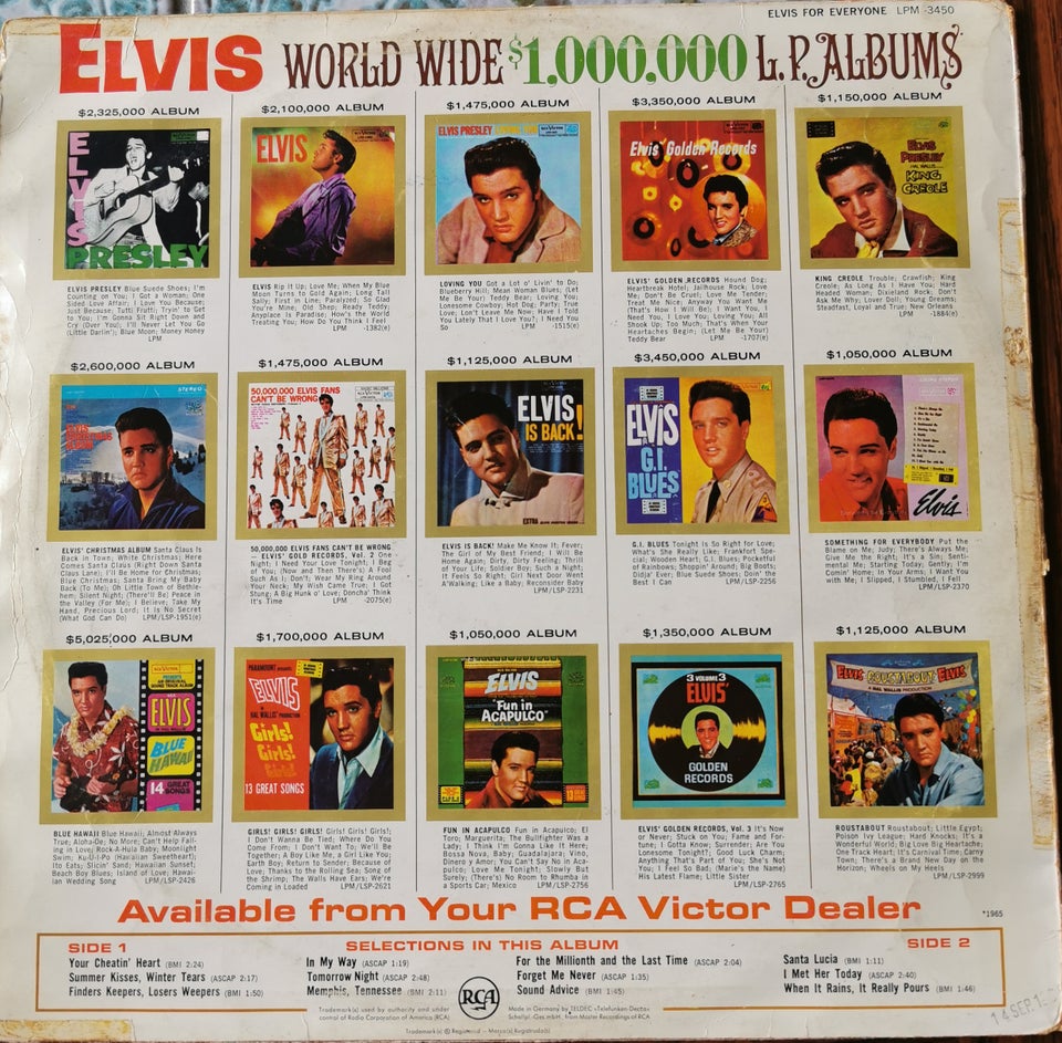 LP, Elvis Presley, Elvis For Everyone!