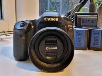 Canon, Canon 80D, spejlrefleks, God, Canon 80D + EF 50mm f/1,8 STM
Sælger mit canon 80D + EF 50mm f/