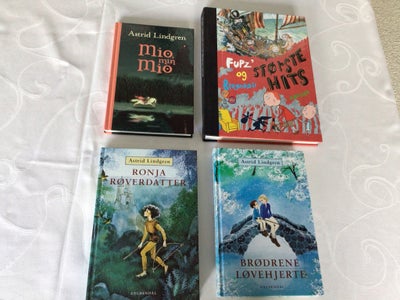 Ronja Røverdatter m.fl., Astrid Lindgren m.fl., 4 flotte børnebøger, højst læst en gang, sælges saml