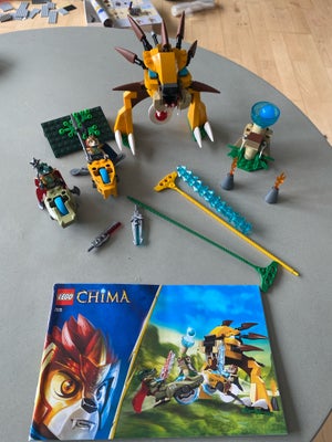 Lego Legends of Chima, 70115, Manual og alle klodser til at samle den er der.
Dog mangler der en blå