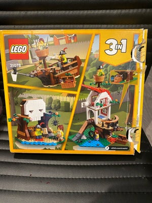 Lego Creator, 31078, Piratskib, ø eller trætop hus.

Der mangler lidt smådele, men alle 3 sæt kan fi